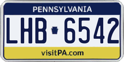 PA license plate LHB6542
