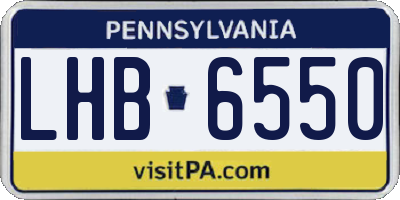PA license plate LHB6550