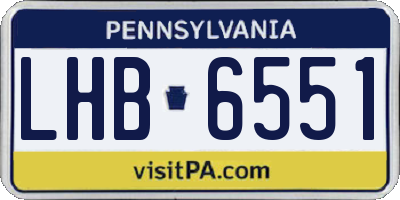 PA license plate LHB6551