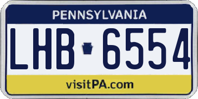 PA license plate LHB6554