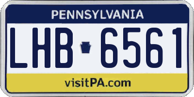 PA license plate LHB6561