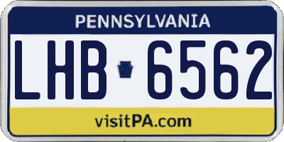 PA license plate LHB6562