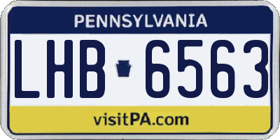 PA license plate LHB6563