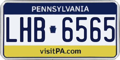 PA license plate LHB6565