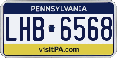 PA license plate LHB6568