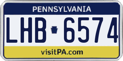 PA license plate LHB6574