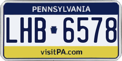 PA license plate LHB6578