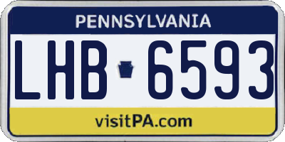 PA license plate LHB6593
