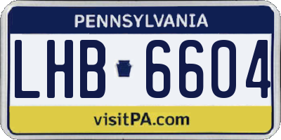 PA license plate LHB6604