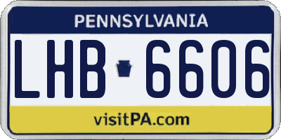 PA license plate LHB6606