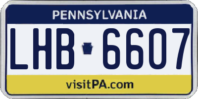PA license plate LHB6607