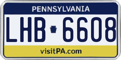 PA license plate LHB6608
