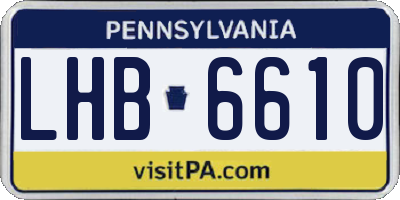 PA license plate LHB6610