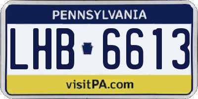 PA license plate LHB6613