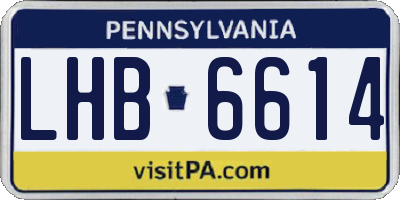 PA license plate LHB6614