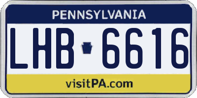 PA license plate LHB6616