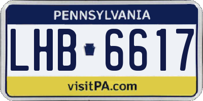 PA license plate LHB6617