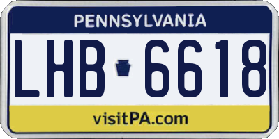 PA license plate LHB6618