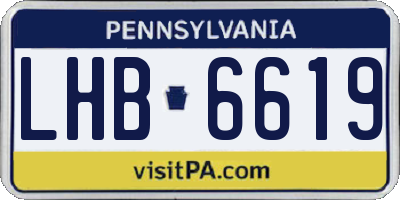 PA license plate LHB6619