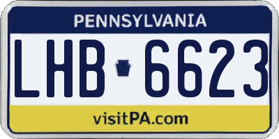 PA license plate LHB6623