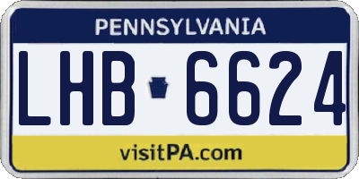 PA license plate LHB6624