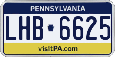 PA license plate LHB6625
