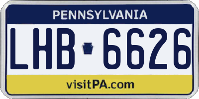 PA license plate LHB6626