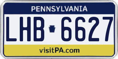 PA license plate LHB6627
