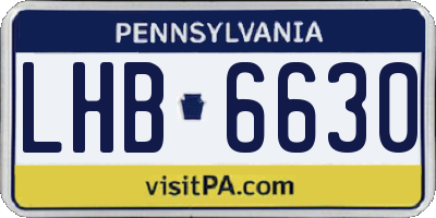 PA license plate LHB6630
