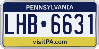 PA license plate LHB6631