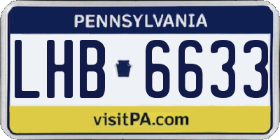 PA license plate LHB6633