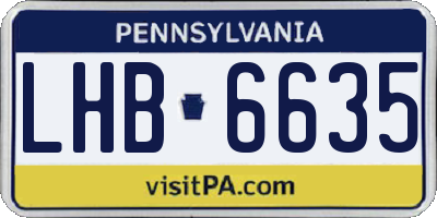 PA license plate LHB6635