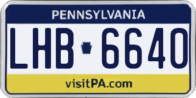 PA license plate LHB6640