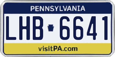 PA license plate LHB6641