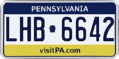 PA license plate LHB6642