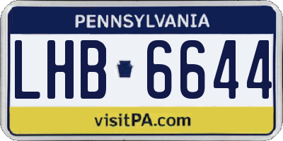 PA license plate LHB6644