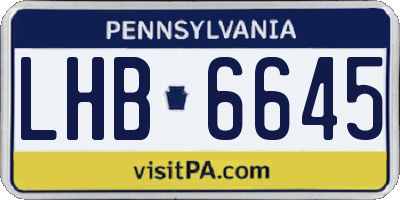 PA license plate LHB6645