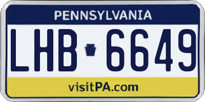 PA license plate LHB6649