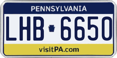 PA license plate LHB6650