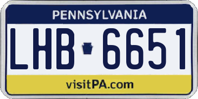PA license plate LHB6651