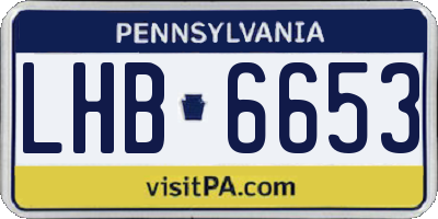 PA license plate LHB6653