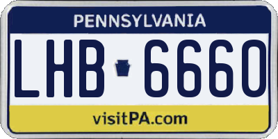 PA license plate LHB6660