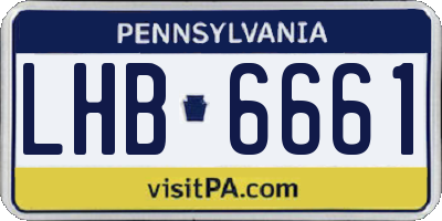 PA license plate LHB6661