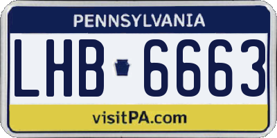 PA license plate LHB6663