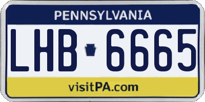 PA license plate LHB6665