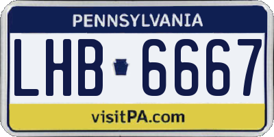 PA license plate LHB6667
