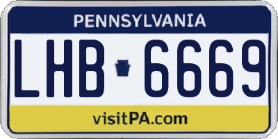 PA license plate LHB6669