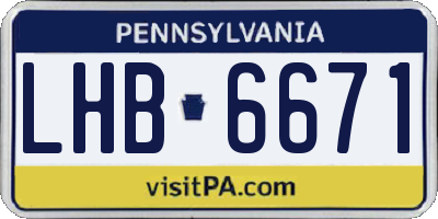 PA license plate LHB6671