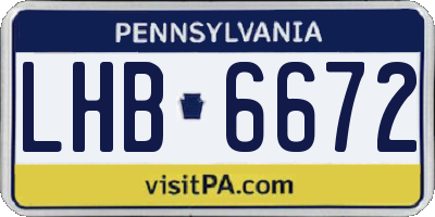 PA license plate LHB6672