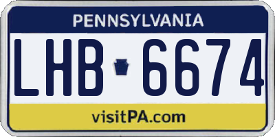 PA license plate LHB6674